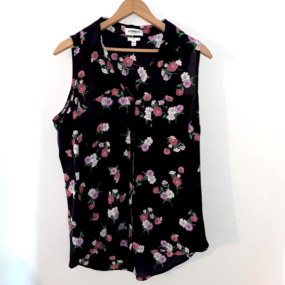 Express Button Down Floral Tank